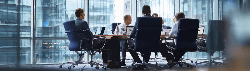 Company meeting in a boardroom